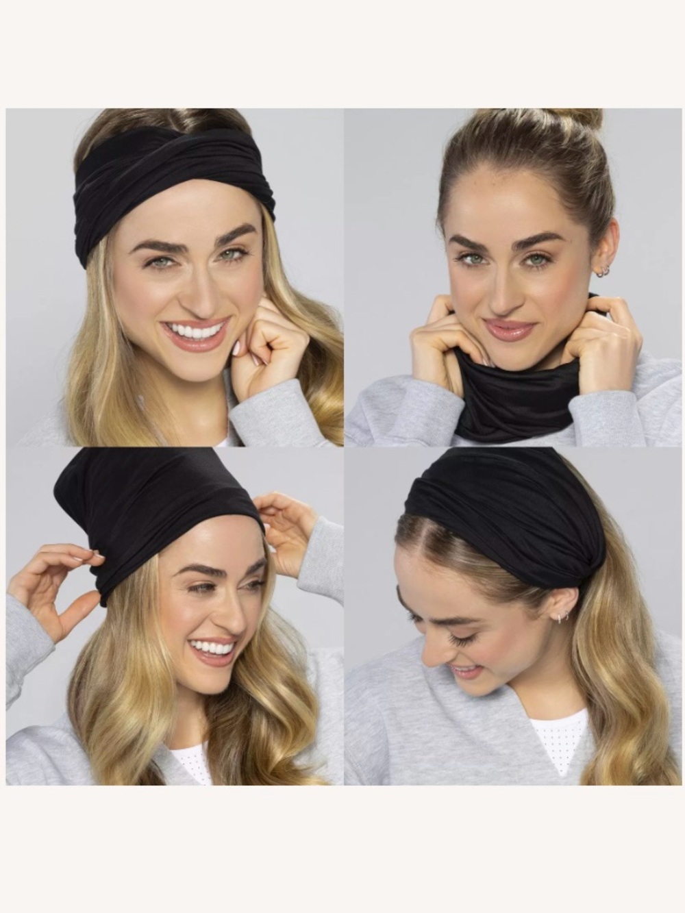🌻5/$15🌻 Mudd | Gray Convertible Versatile Multi-Wear Headband Beanie Scarf